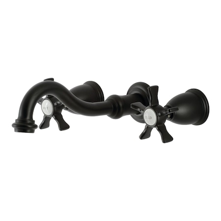 Kingston Brass KS3120NX Two-Handle Wall Mount Bathroom Faucet, Matte Black KS3120NX